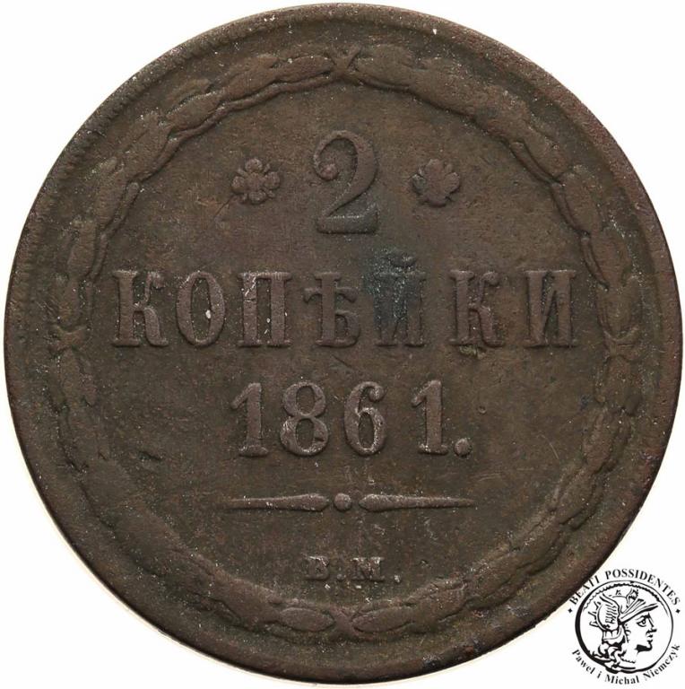 Polska 2 kopiejki 1861 BM Warszawa st.4