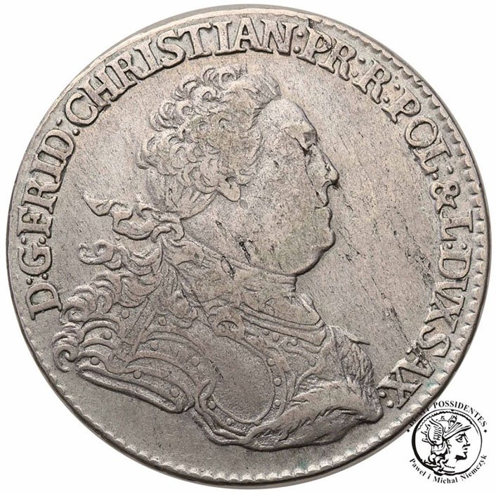 Polska/Saksonia Fr. Christian gulden 1763 FWoF s3+