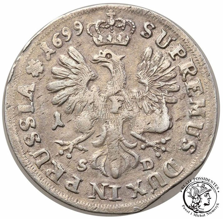 Niemcy Prusy ort 1699 Królewiec st.3