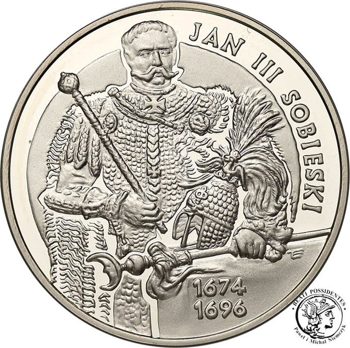 10 złotych 2001 Jan III Sobieski półpostać st.L-