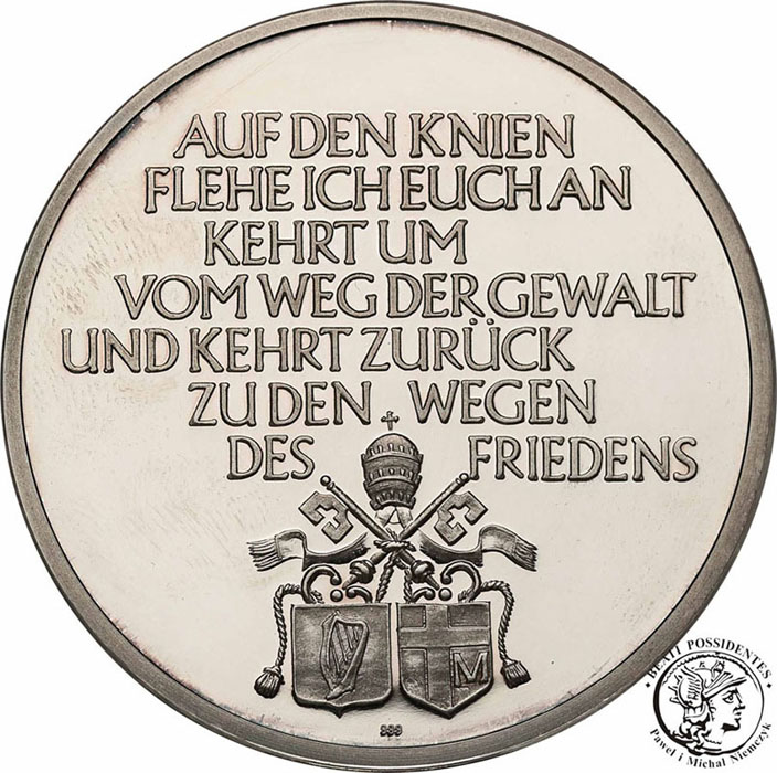 Niemcy medal Jan Paweł II w Irlandii 1979 Ag st.L-