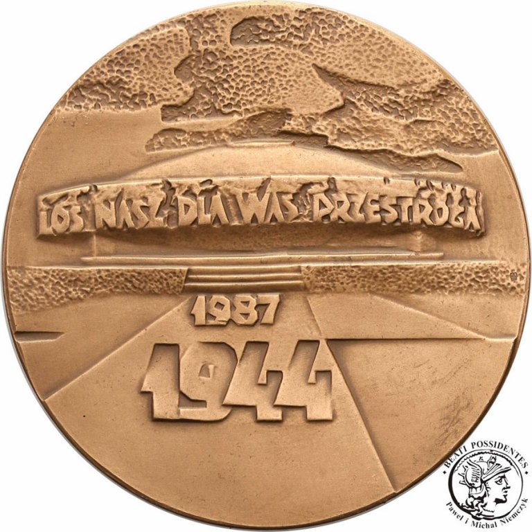 Polska medal 1987 Jan Paweł II Majdanek brąz st.1