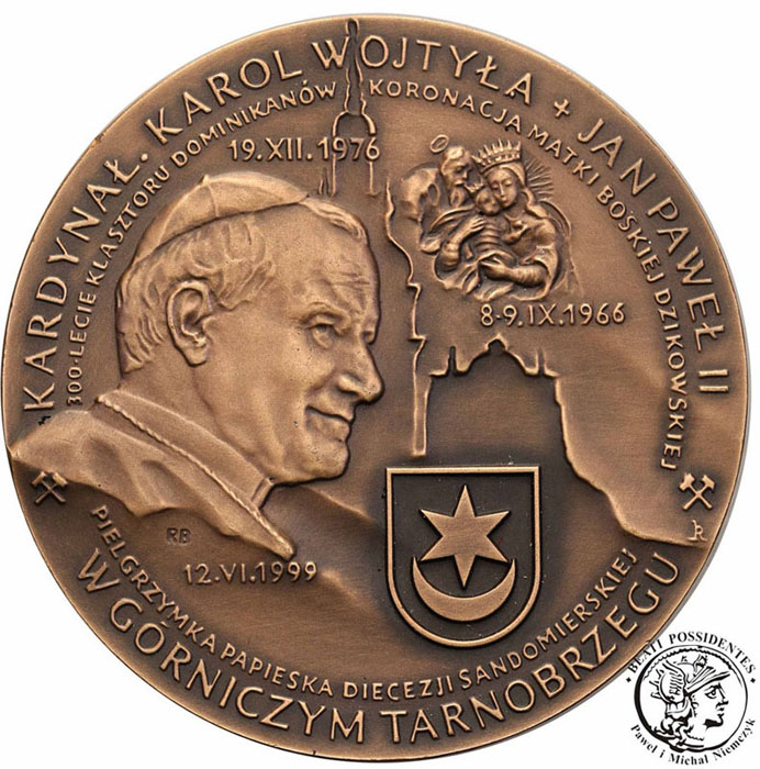 Polska medal 1999 Jan Paweł II Tarnobrzeg brąz st1