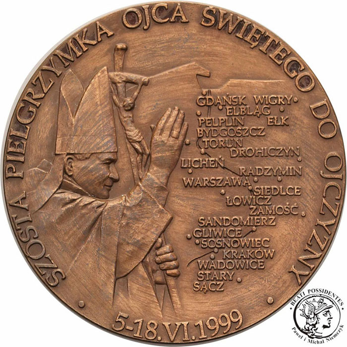 Polska medal 1999 Jan Paweł II Licheń brąz st.1