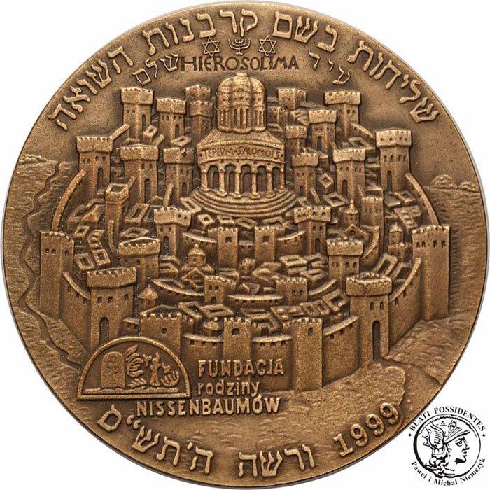 Polska medal 1999 Jan Paweł II Holocaust brąz st.1