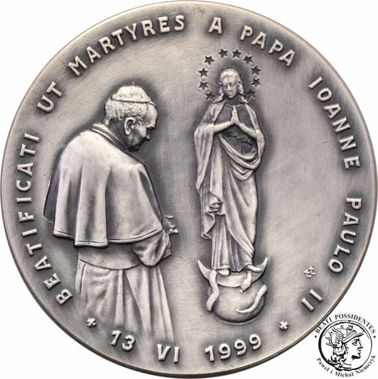 Polska medal 1999 Jan Paweł II brąz srebrzony st.1
