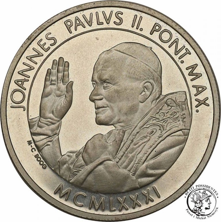 Szwajcaria medal 1981 Jan Paweł II SREBRO st.L-