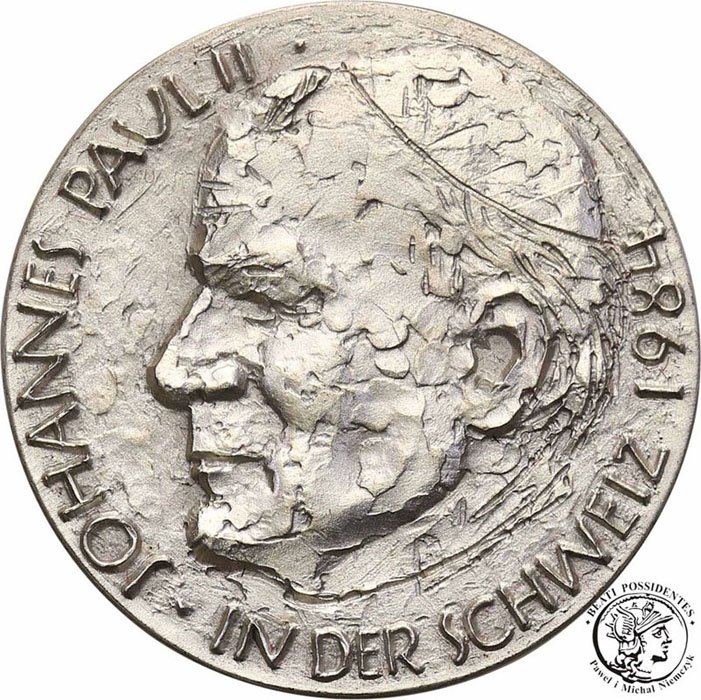 Szwajcaria medal 1984 Jan Paweł II SREBRO st.1