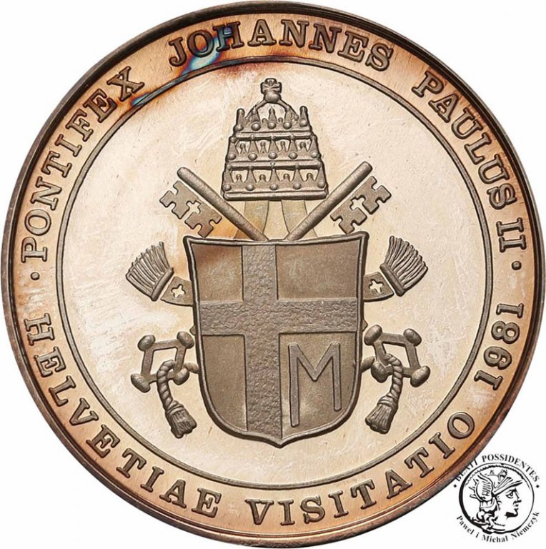 Szwajcaria medal 1981 Jan Paweł II SREBRO st.L