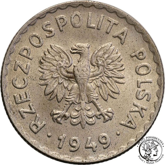 Polska PRL 1 złoty 1949 CuNi st.1