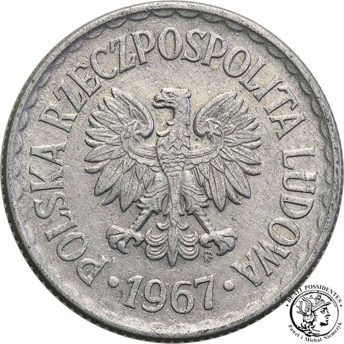 Polska PRL 1 złoty 1967 Al st.2-