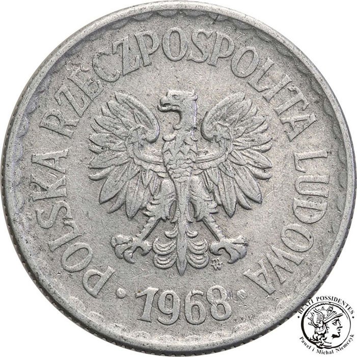 Polska PRL 1 złoty 1968 Al st.3