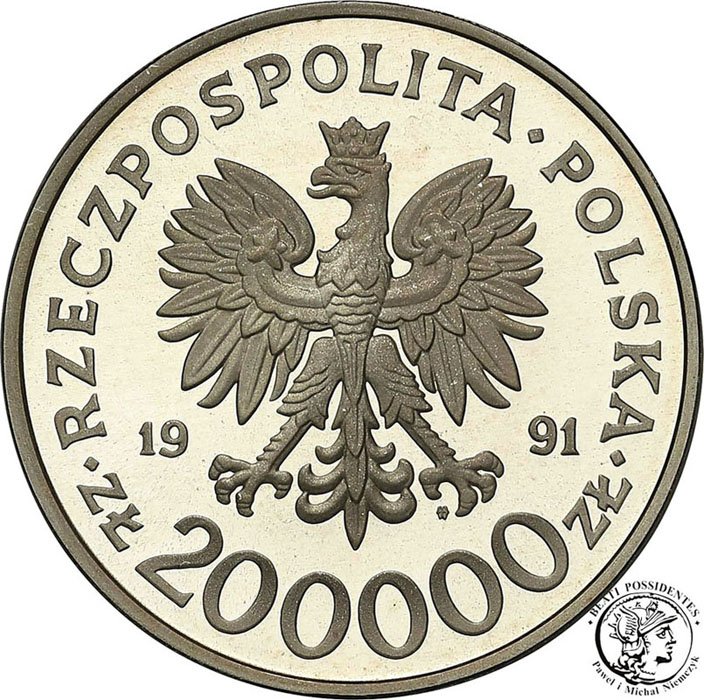 Polska III RP 200 000 złotych 1991 Konstytucja stL