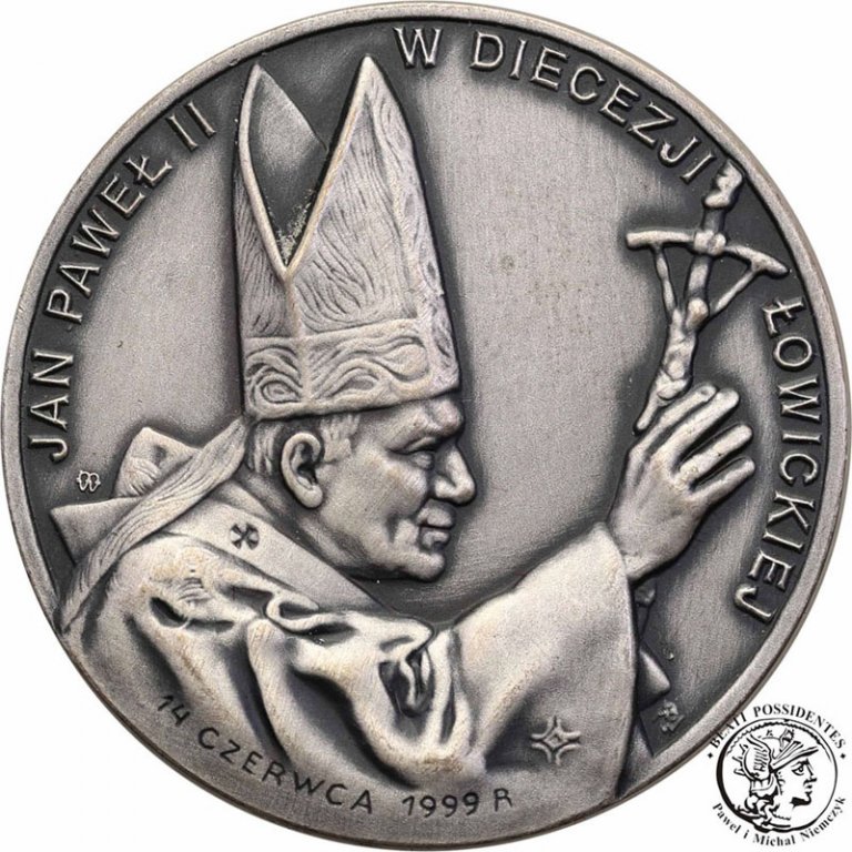 Polska medal 1999 Jan Paweł II Łowicz SREBRO st.1