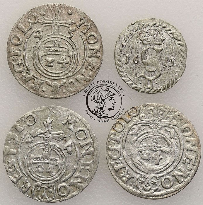 Zygmunt III Waza monety srebrne lot 4 szt. st.3