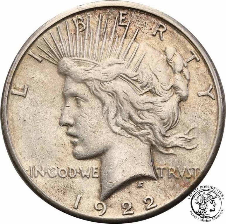 USA Peace 1 dolar 1922 S San Francisco st. 3-