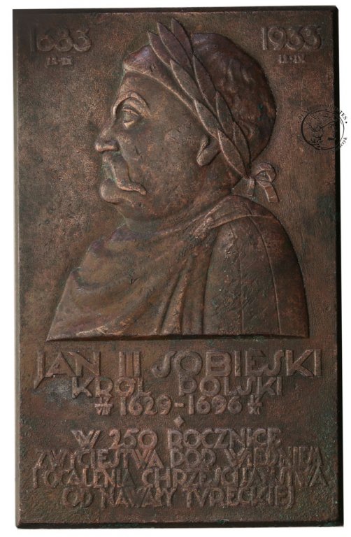 Polska plakieta Jan III Sobieski 1932