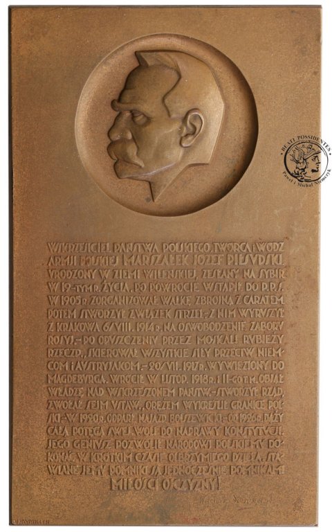 Plakieta Józef Piłsudski 1931 st.1