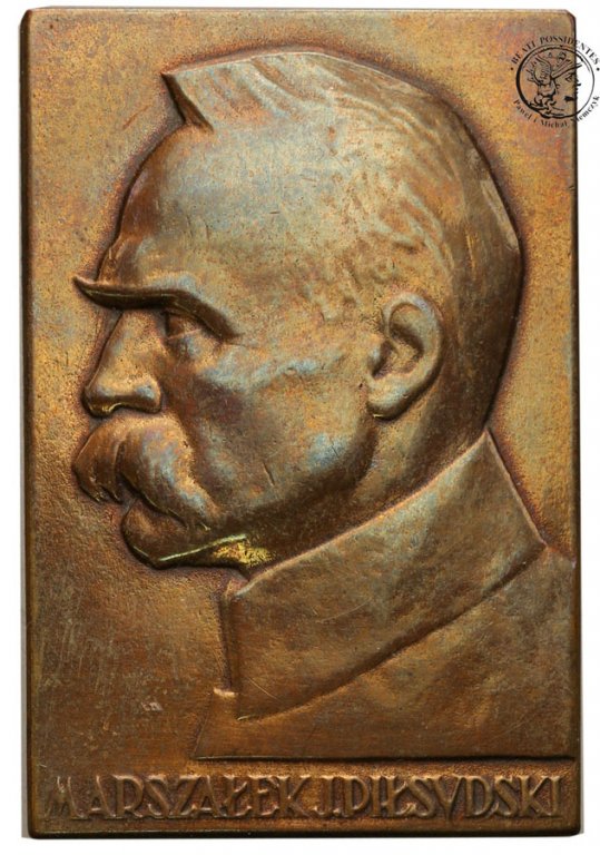 Polska plakieta Józef Piłsudski (mała) brąz