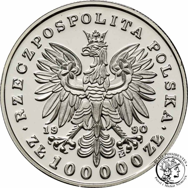 100 000 złotych 1990 Chopin mały tryptyk st.L-