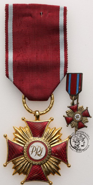 Polska PRL Złoty Krzyż Zasługi + miniaturka