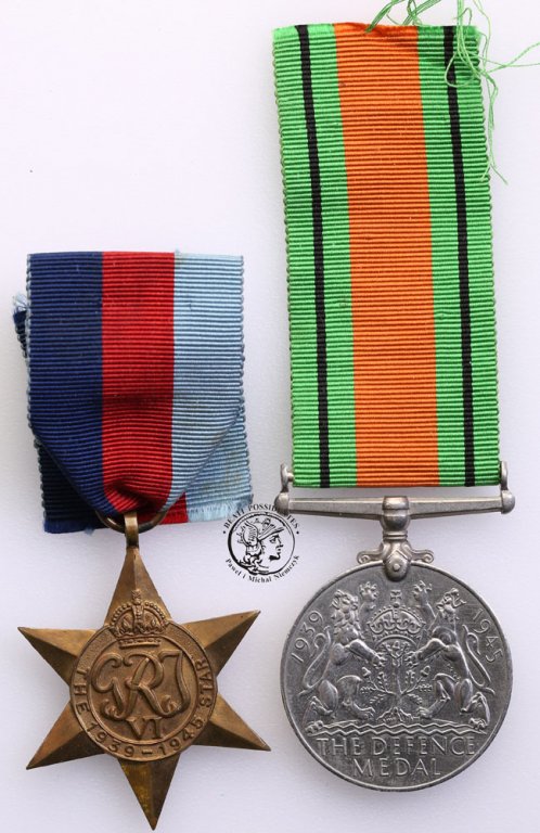 Wlk. Brytania War Star + Defence Medal lot 2 sztuk