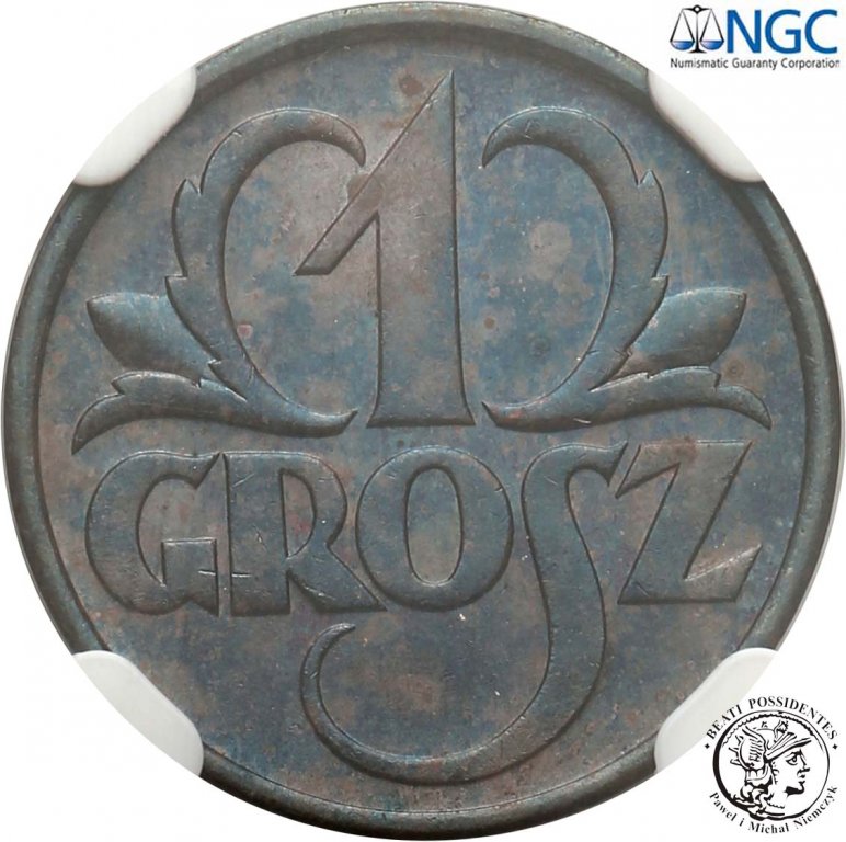 Polska II RP 1 grosz 1935 NGC MS64 BN