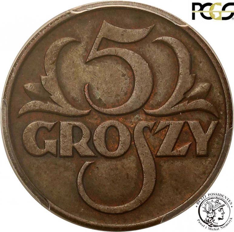 Polska II RP 5 groszy 1936 PCGS MS63 BN