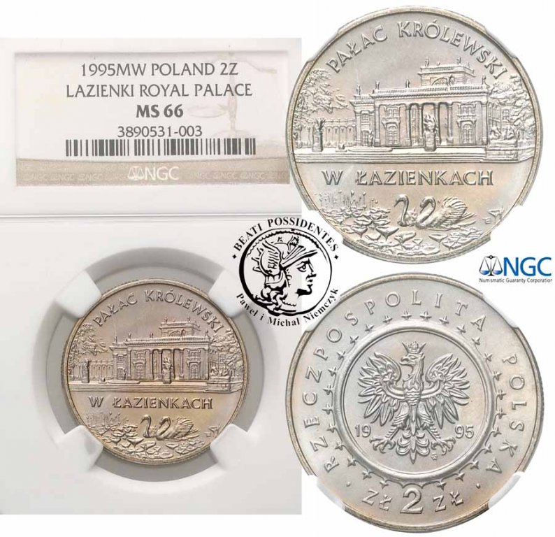 2 złote 1995 Pałac Królewski w Łazienkach NGC MS66
