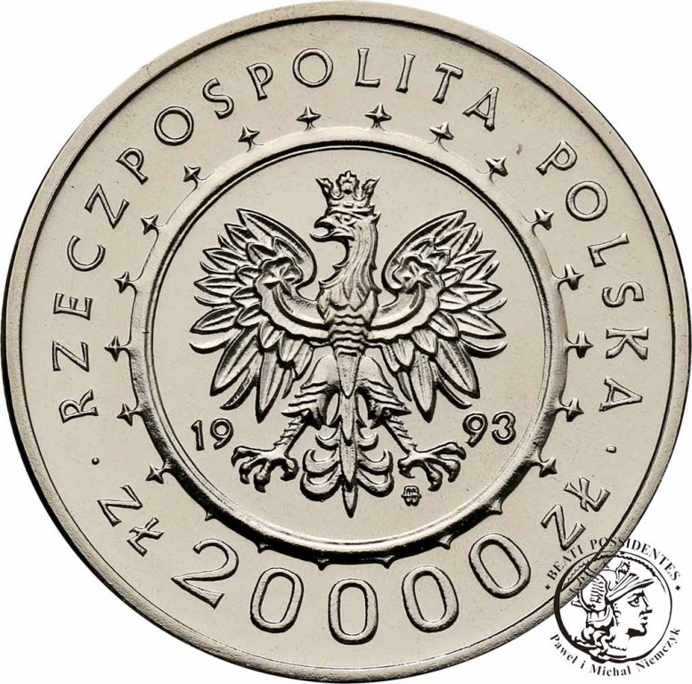 PRÓBA Nikiel 20 000 złotych 1993 Łańcut st. 1