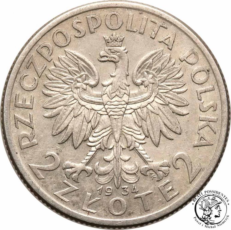 Polska II RP 2 złote 1934 babka st.2