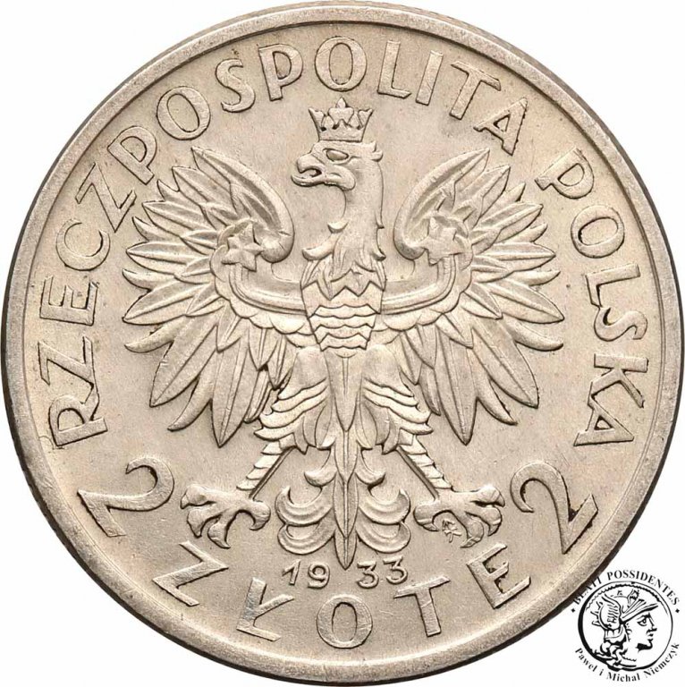 Polska II RP 2 złote 1933 babka st.2