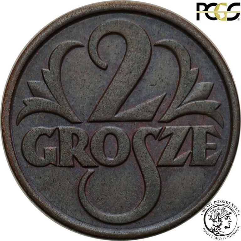 Polska II RP 2 grosze 1928 PCGS MS63 BN