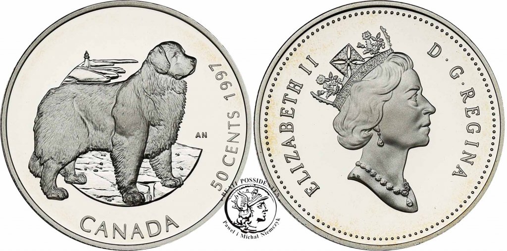 Kanada Pieski 50 centów 1997 lot 4 szt SREBRO stL