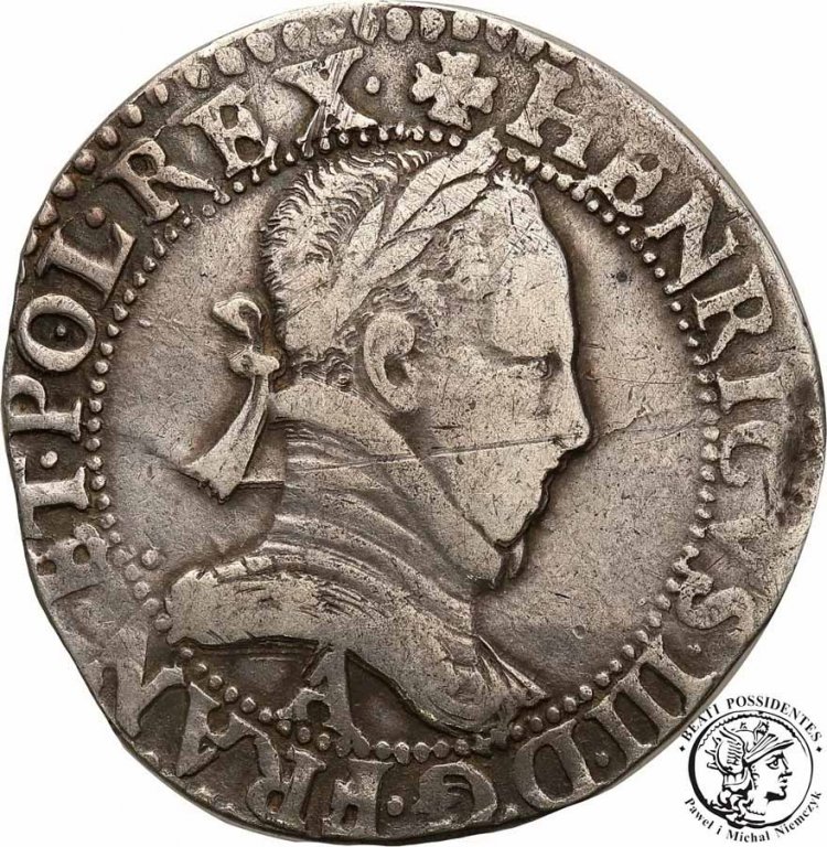 Polska/Francja Henryk Walezy 1 frank 1577 A st. 3