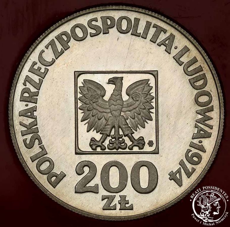 Polska PRL 200 złotych 1974 XXX lat PRL mapa st.L-