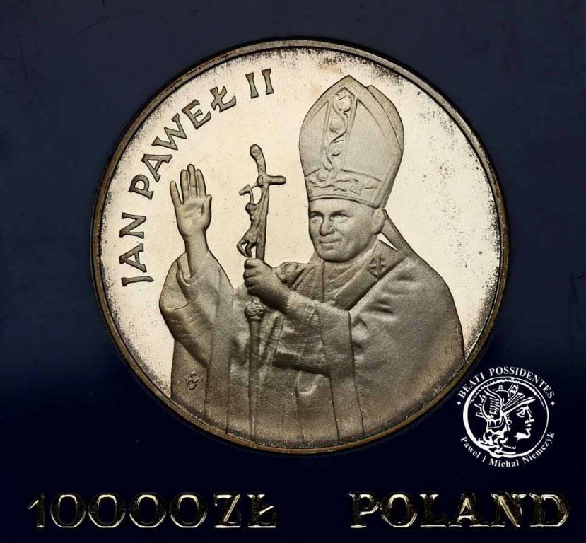 Polska PRL 10000 złotych 1987 Jan Paweł II st.L
