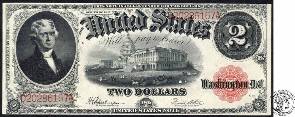 USA 2 dolary 1917 Legal Tender st.1-