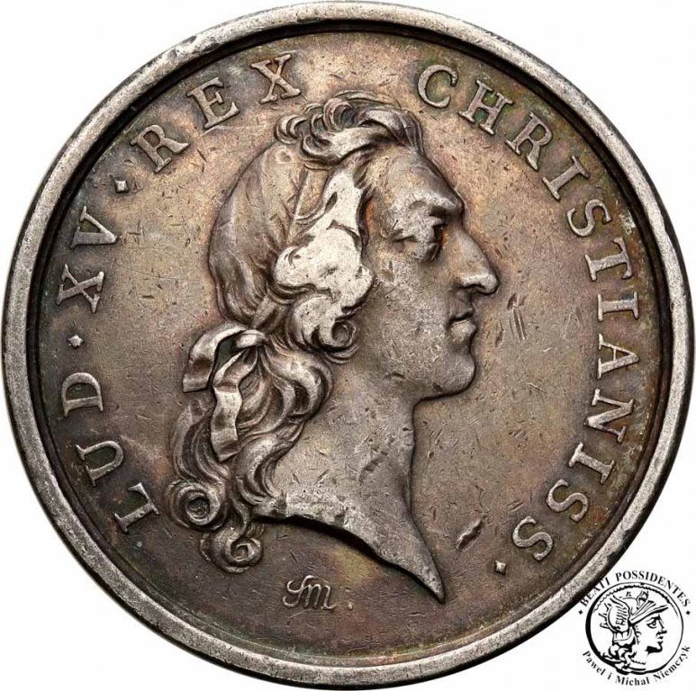 Francja medal 1767 Ludwik XV SREBRO st. 3+