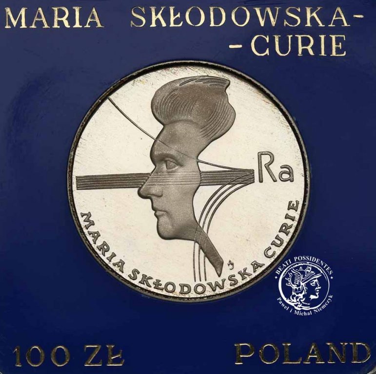 Polska PRL 100 złotych 1974 Skłodowska Curie st.L-