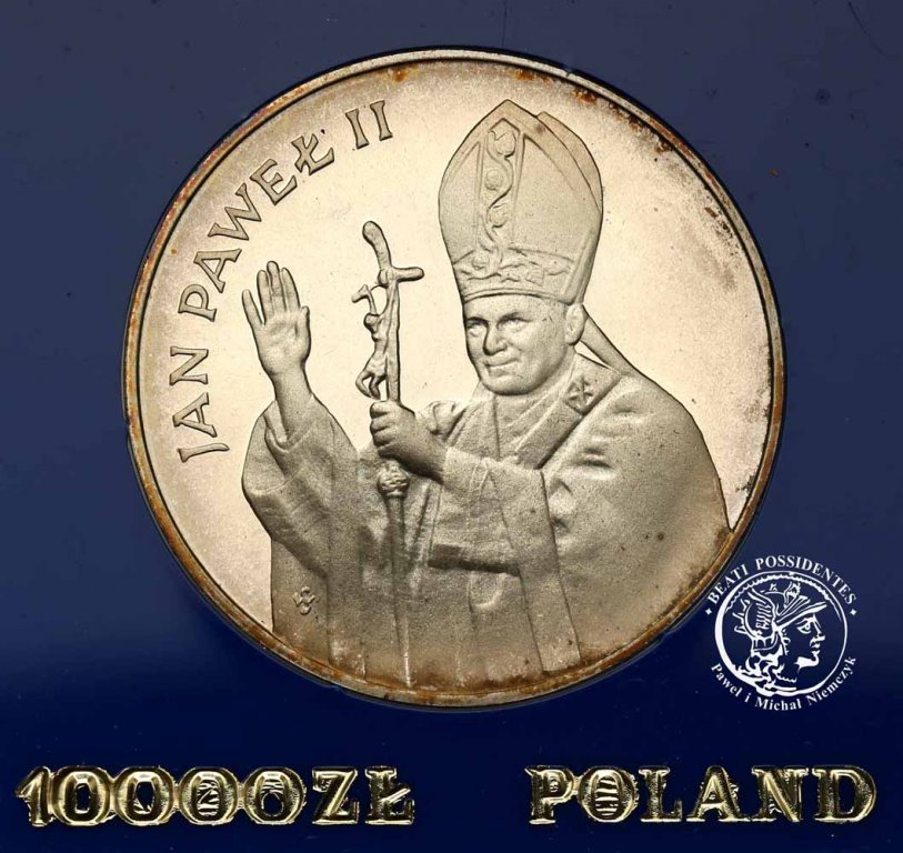 Papież 10000 złotych 1987 Jan Paweł II st.L