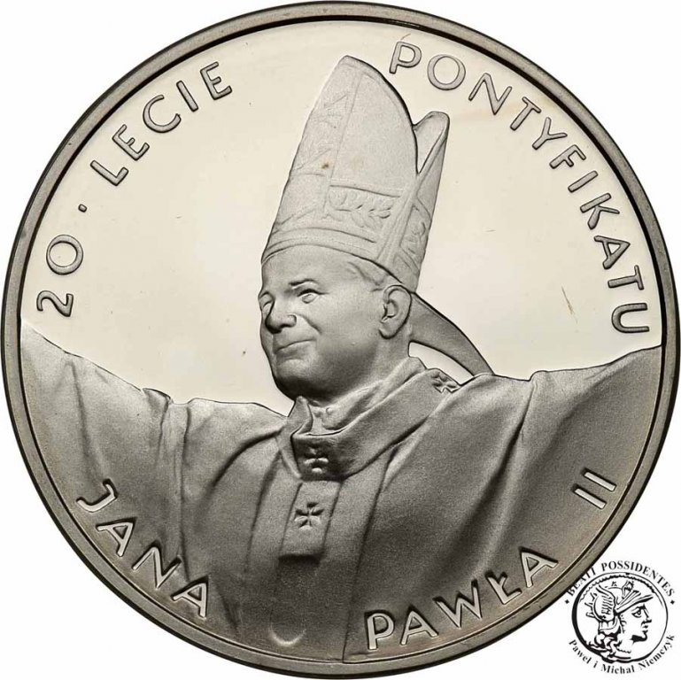 10 zł 1998 Jan Paweł II 20-lecie Pontyfikatu st.L