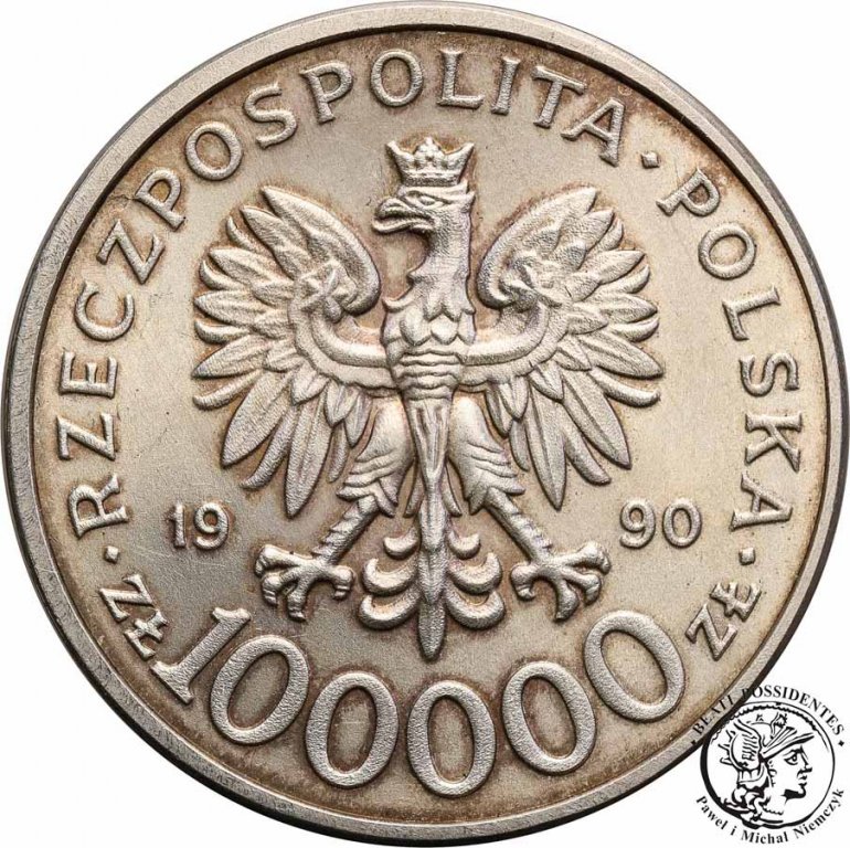 100 000 złotych 1990 Solidarność typ C st.1 RZADKI