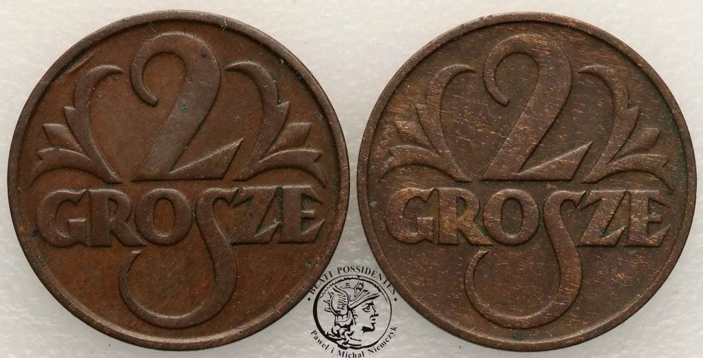 Polska II RP 2 grosze 1931 i 1935 lot 2 szt st. 2-