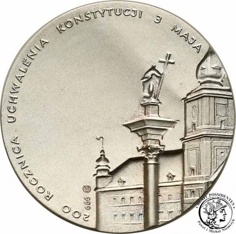 Jan Paweł II medal 1991 Konstytucja SREBRO st.1