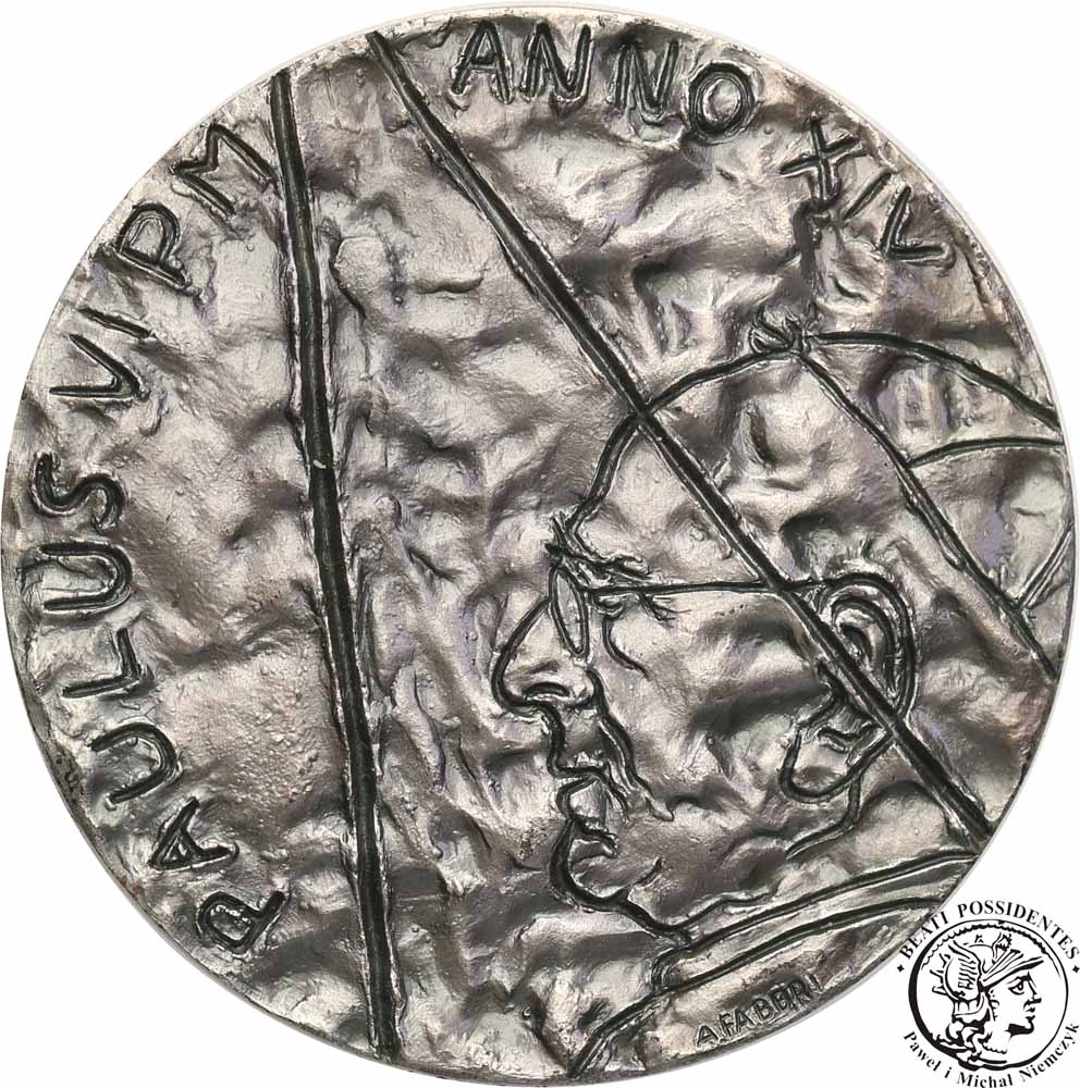 Watykan medal anualny ANNO XIV Paweł VI SREBRO st1
