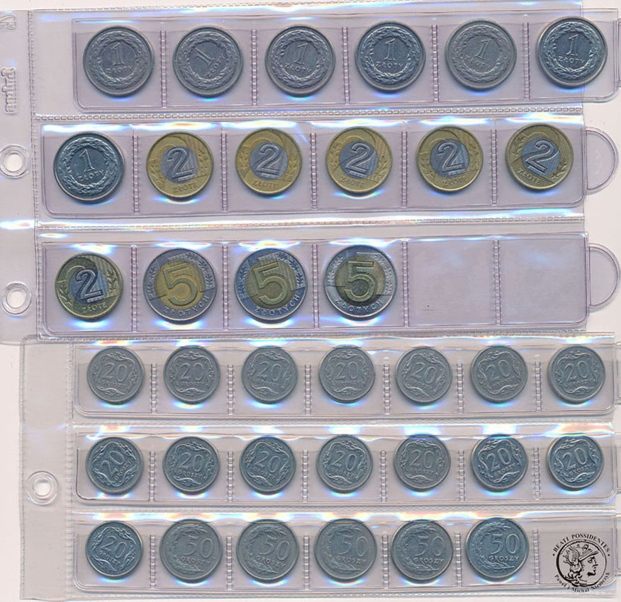 Polska III RP zestaw monet obiegowych 99 sztuk