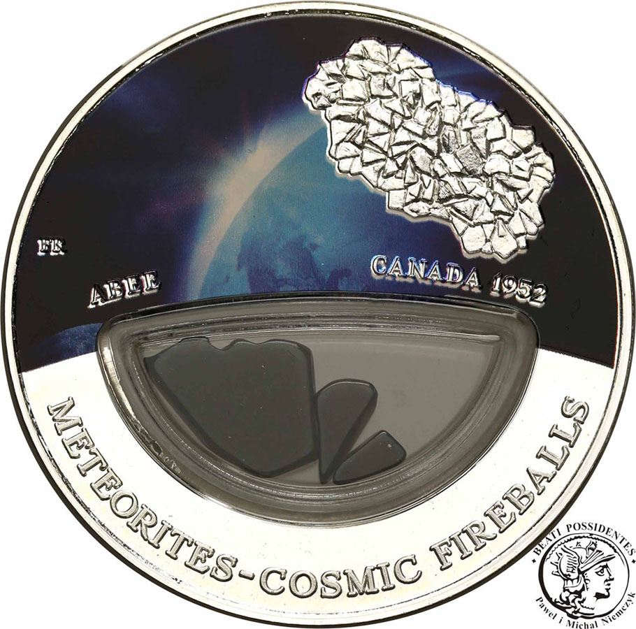 Fidżi 10 dolarów 2012 meteoryt Abee SREBRO st.L