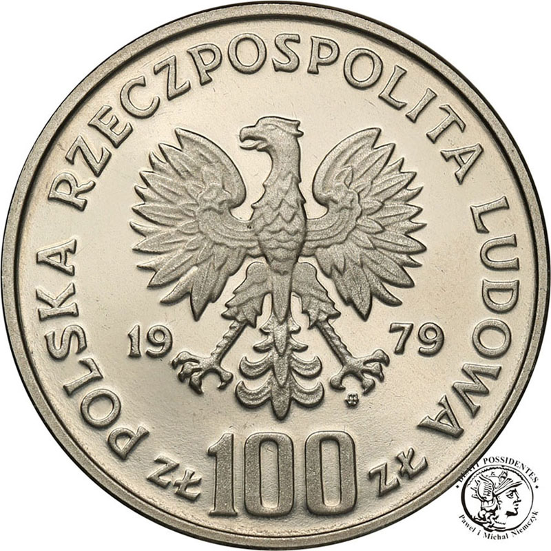 Polska PRÓBA Nikiel 100 złotych 1979 Kozica st.L-