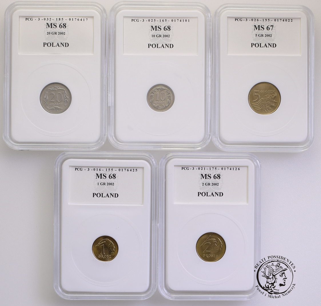 III RP monety obiegowe rocznik 2002 kpl 5 szt st.1